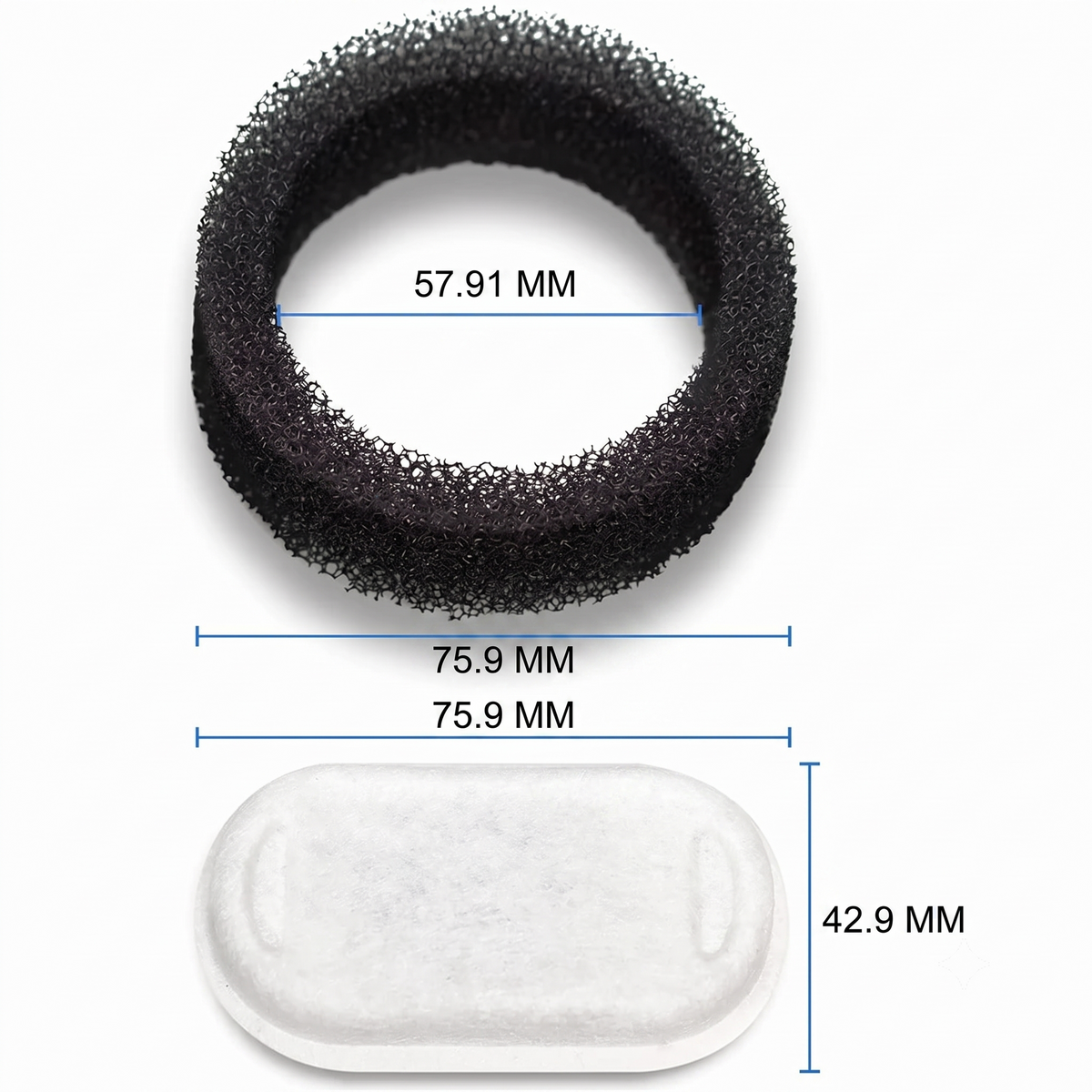 Utbytesfilter till Inneskatt Vattenfontän – 8 kolfilter + 8 svampfilter