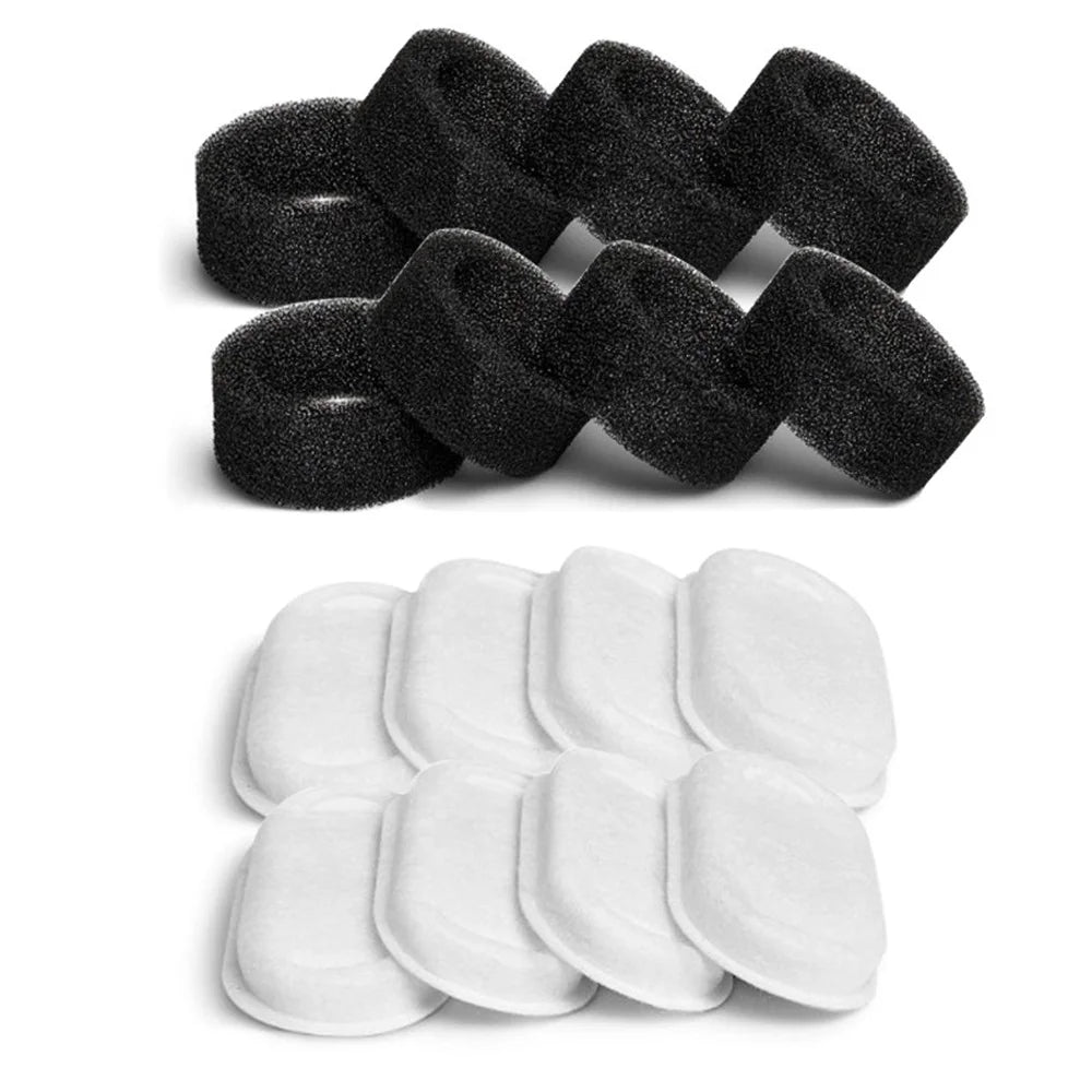 Utbytesfilter till Inneskatt Vattenfontän – 8 kolfilter + 8 svampfilter